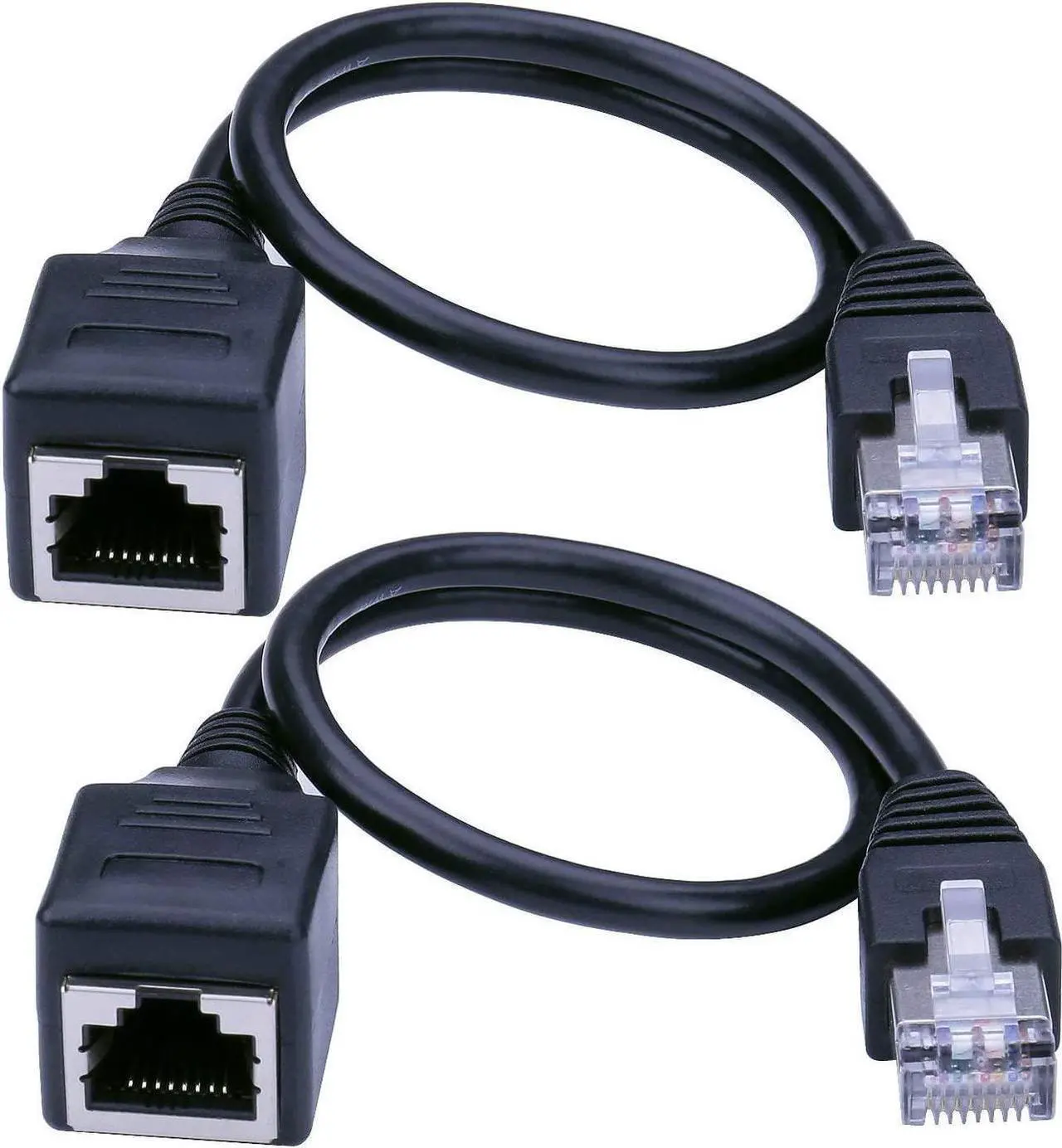 Main image of Ethernet Extension Cable - 2Pack Ethernet LAN Male to Female Network Cable RJ45 Cat6 Extension Patch Cable Extender Cord 1FT/30CM