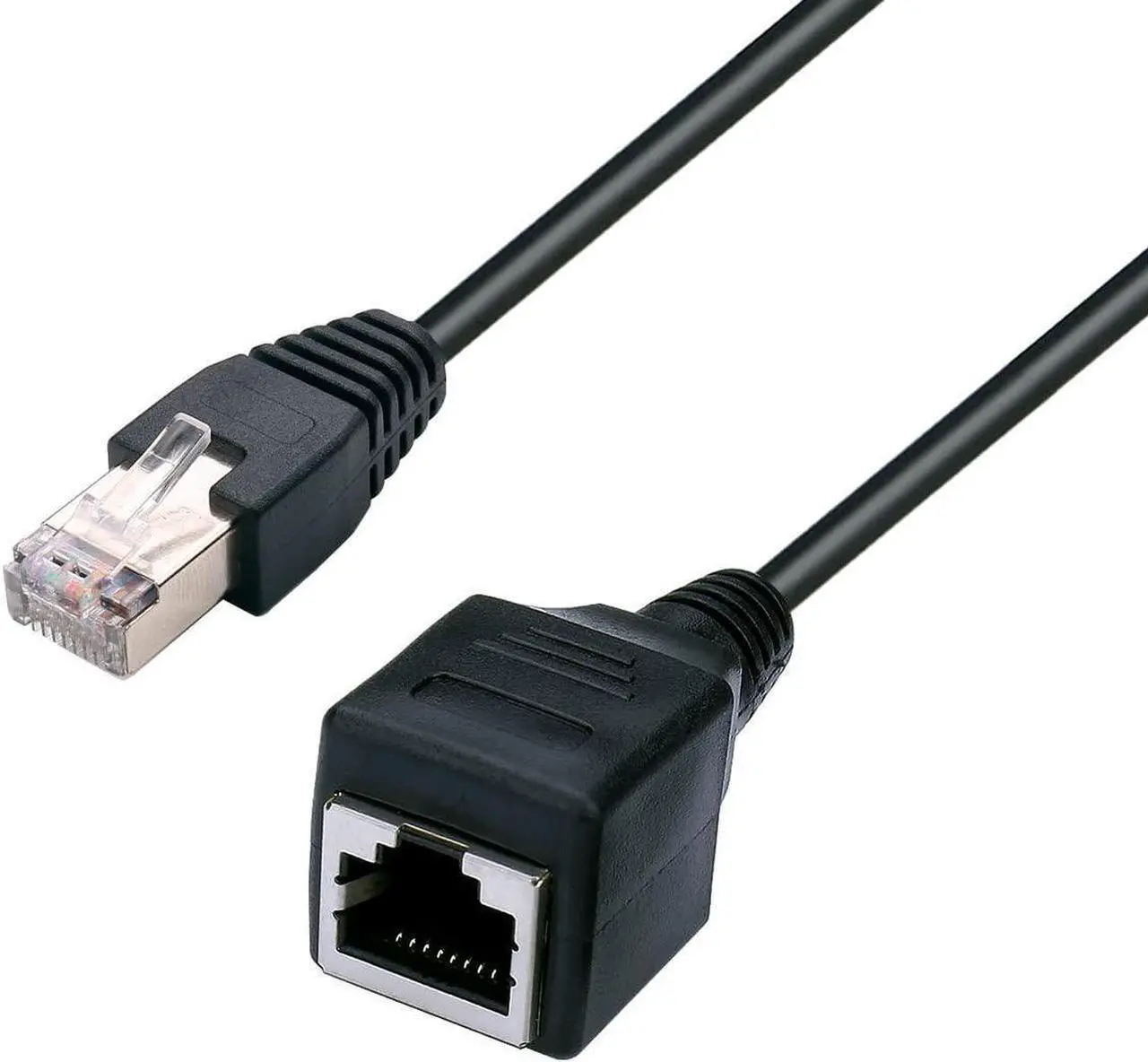Alt view image 2 of 6 - Ethernet Extension Cable - 2Pack Ethernet LAN Male to Female Network Cable RJ45 Cat6 Extension Patch Cable Extender Cord 1FT/30CM