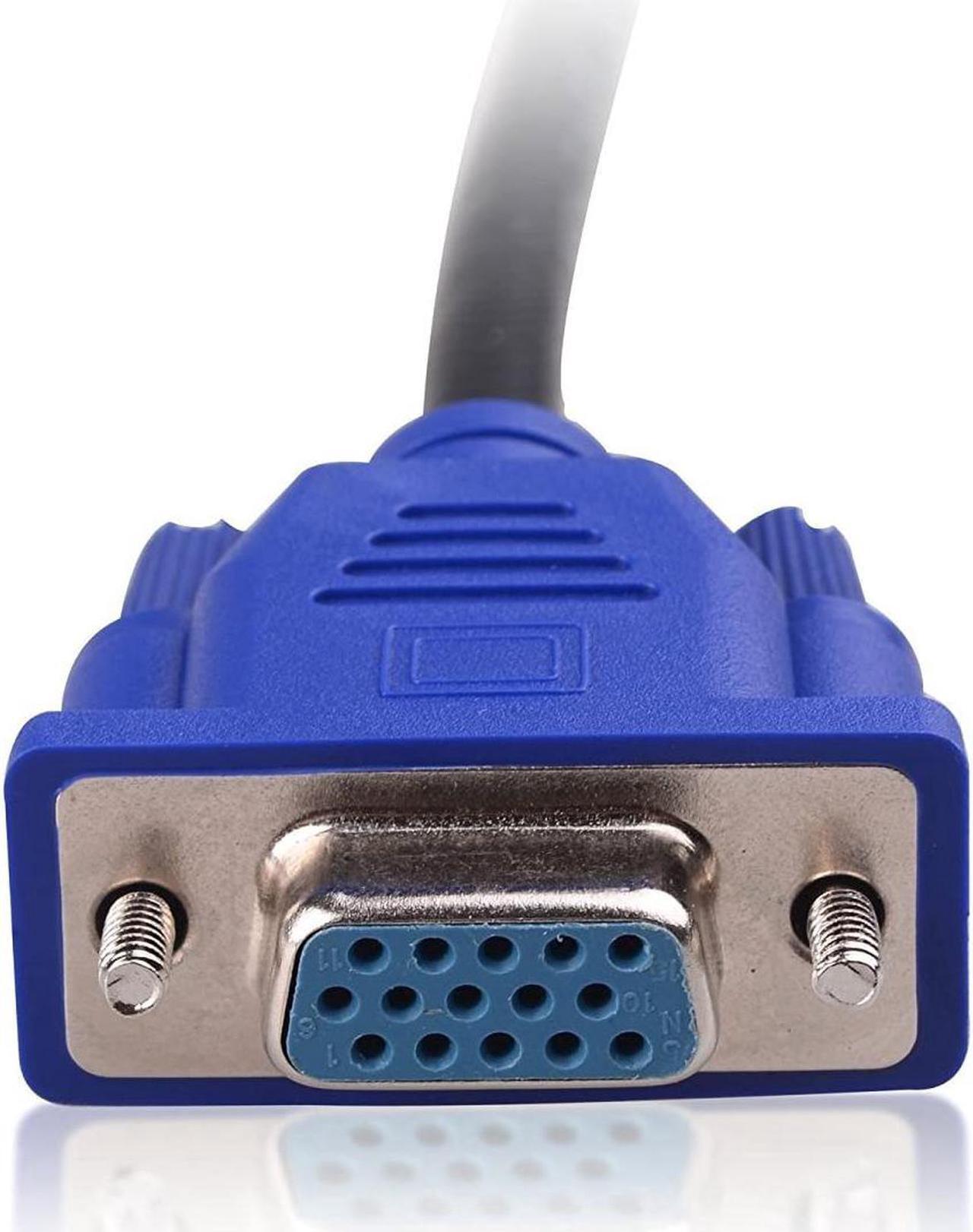 Alt view image 7 of 7 - VGA Monitor Y-Splitter Cable,VGA 1 Male to Dual 2 VGA Female Adapter Converter Video Cable for Screen Duplication - 1 Foot