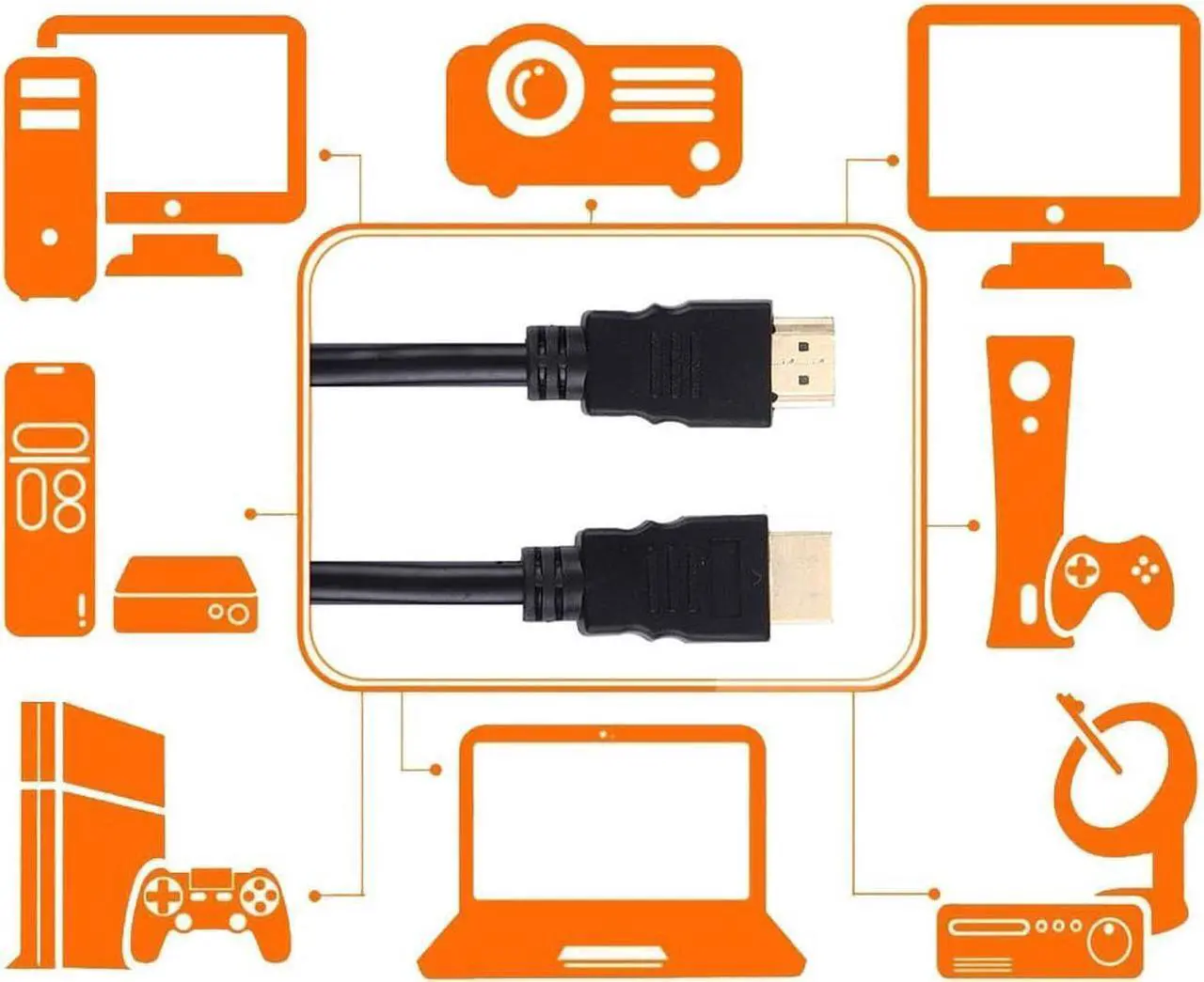 Alt view image 6 of 6 - 15m 1920x1080P HDMI to HDMI 1.4 Version Cable Connector Adapter