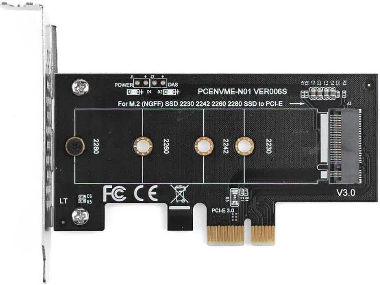 Alt view image 2 of 4 - M.2 NVME Adapter M.2 SSD to PCIE 3.0 X1 Expansion Card Converter Riser Card M Key Connector for M2 NGFF NVMe SSD hard drive