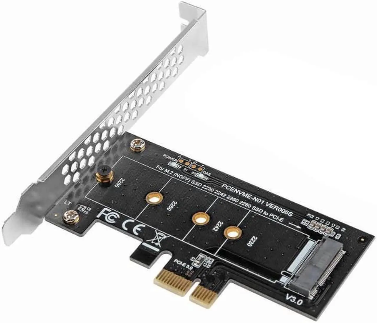 Alt view image 3 of 4 - M.2 NVME Adapter M.2 SSD to PCIE 3.0 X1 Expansion Card Converter Riser Card M Key Connector for M2 NGFF NVMe SSD hard drive
