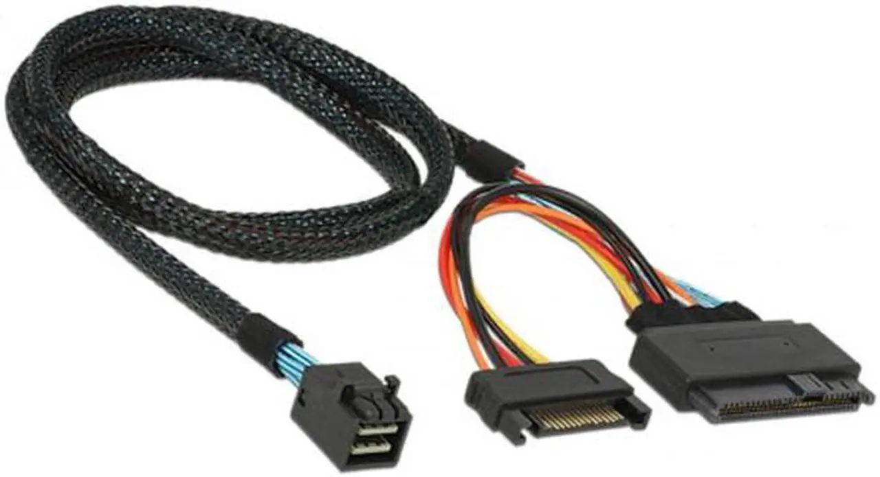 Alt view image 3 of 7 - U.2 U2 SFF-8639 NVME PCIe SSD Cable for Mainboard SSD M.2 SFF-8643 Mini SAS HD 100 cm