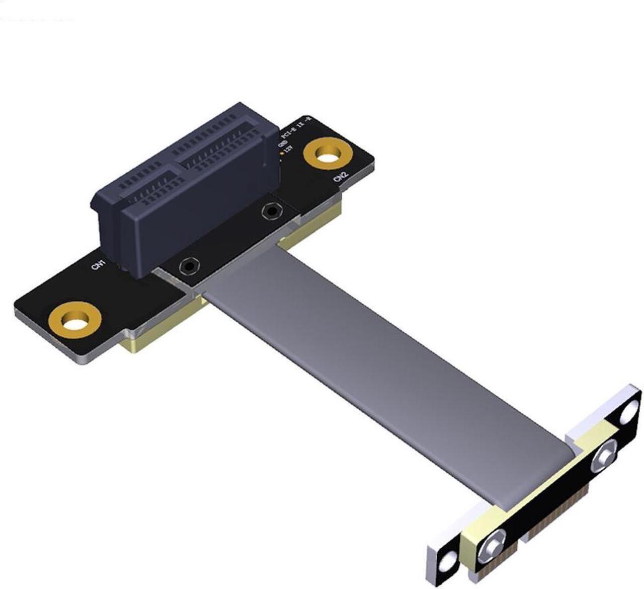 Main image of PCIE x1 Extension Cable Dual 90 Degree PCI-E PCI Express 1X to 1X Slot Riser Card Extender Ribbon Cables for Bitcoin Miner
