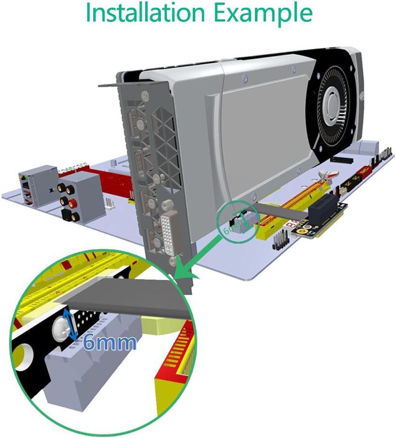 Alt view image 6 of 6 - PCIE x1 Extension Cable Dual 90 Degree PCI-E PCI Express 1X to 1X Slot Riser Card Extender Ribbon Cables for Bitcoin Miner