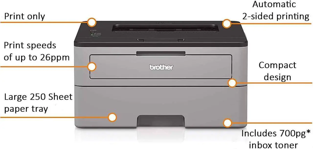 Alt view image 4 of 11 - Brother HL-L2300D Monochrome Laser Printer with Duplex Printing