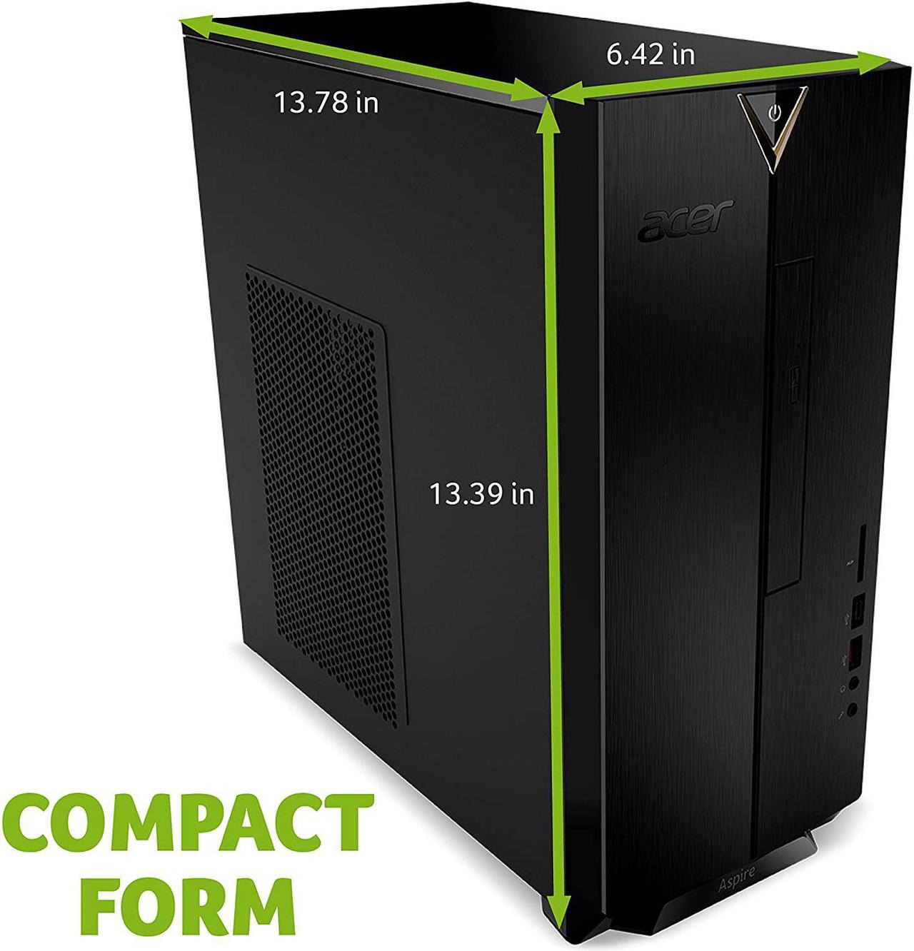 Alt view image 3 of 7 - Acer Aspire TC-885-UA92 Desktop, 9th Gen Intel Core i5-9400, 12GB DDR4, 512GB SSD, 8X DVD, 802.11AC Wifi, USB 3.1 Type C, Windows 10 Home, Black