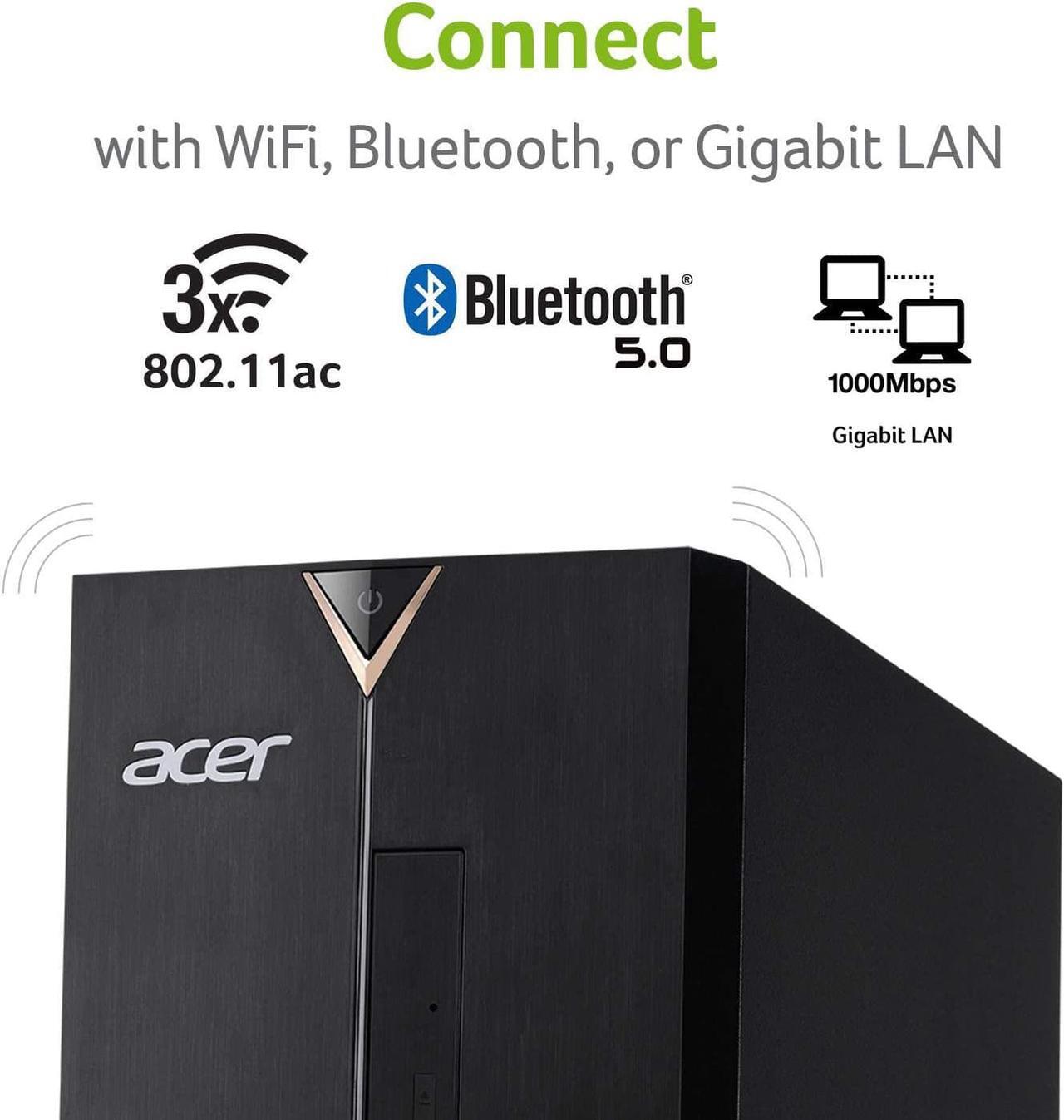 Alt view image 6 of 7 - Acer Aspire TC-885-UA92 Desktop, 9th Gen Intel Core i5-9400, 12GB DDR4, 512GB SSD, 8X DVD, 802.11AC Wifi, USB 3.1 Type C, Windows 10 Home, Black