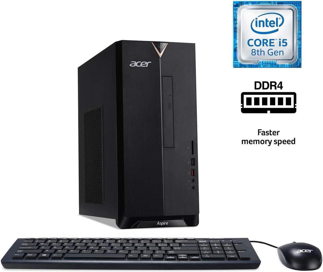 Alt view image 2 of 7 - Acer Aspire TC-885-UA92 Desktop, 9th Gen Intel Core i5-9400, 12GB DDR4, 512GB SSD, 8X DVD, 802.11AC Wifi, USB 3.1 Type C, Windows 10 Home, Black