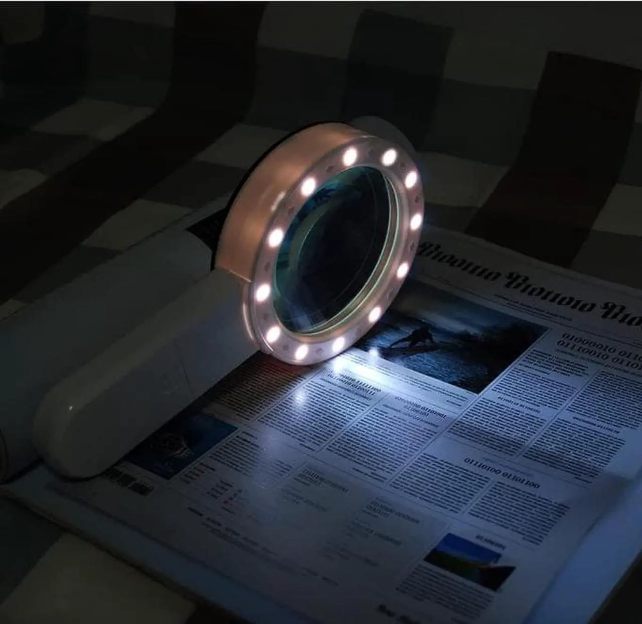 Alt view image 6 of 7 - Magnifying Glass with Light, 30X Handheld Large Magnifying Glass 12 LED Illuminated Lighted Magnifier for Macular Degeneration, Seniors Reading, Soldering, Inspection, Coins, Jewelry,