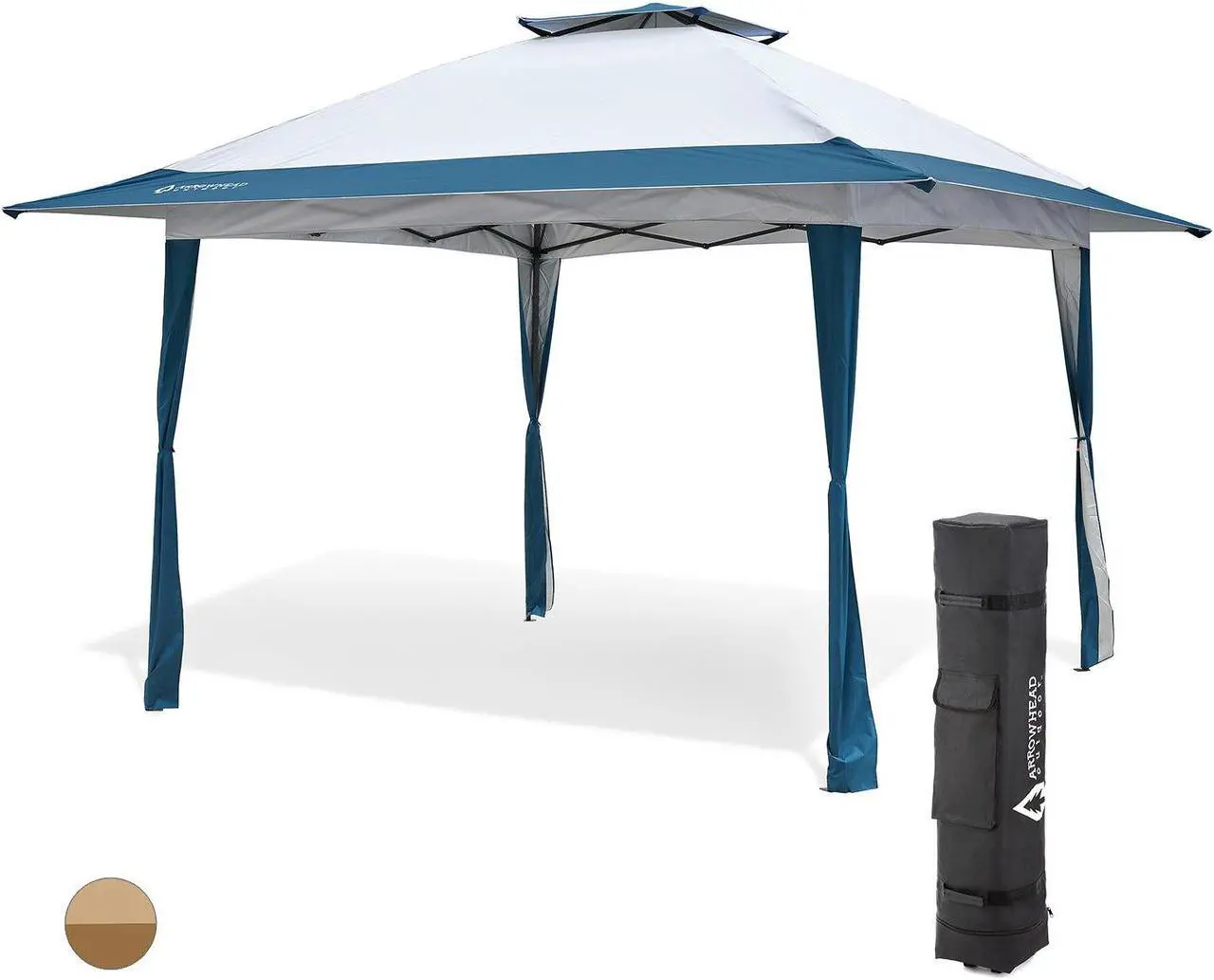 Main image of ARROWHEAD OUTDOOR 13x13 Pop-Up Canopy & Instant Shelter, Easy One Person Setup, Water & UV Resistant 150D Fabric Construction, Adjustable Height, Wheeled Carry Bag, Guide Ropes & Stakes Included