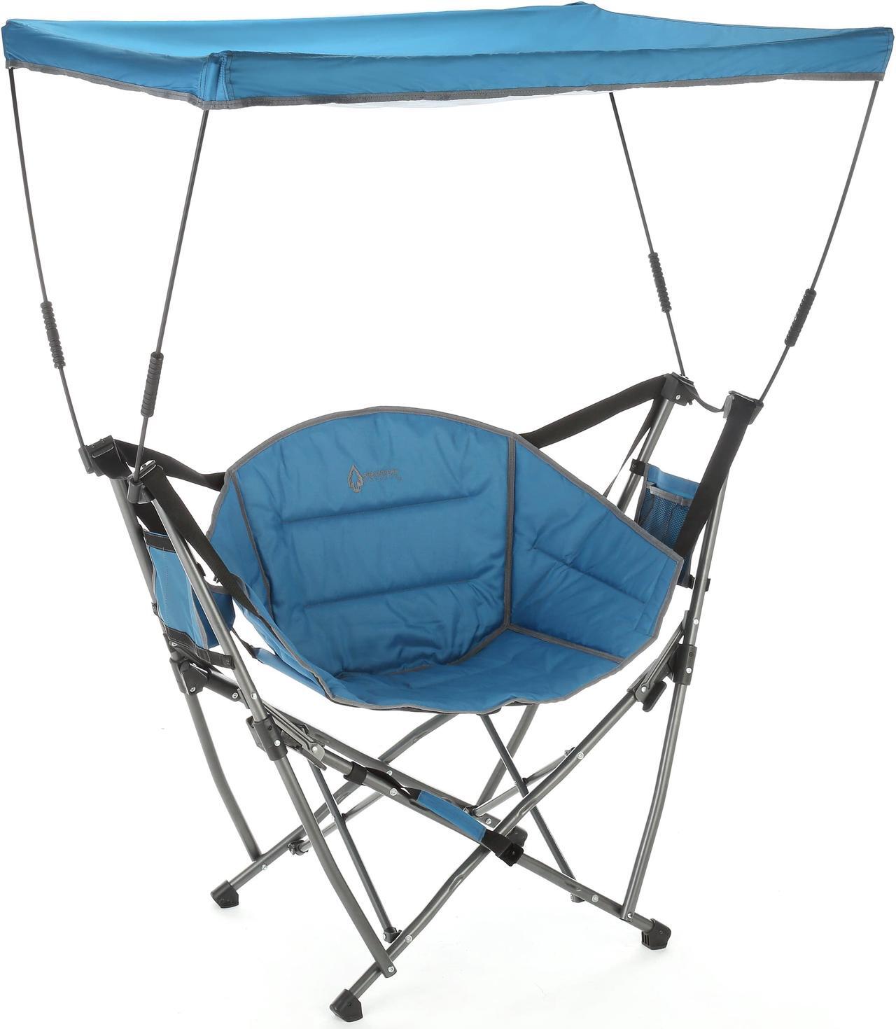 Main image of ARROWHEAD OUTDOOR Portable Folding Swinging Hammock Camping Chair, Removable Canopy, Perfect for Stargazing, Cup Holder, Storage Pouch, Carrying Bag Included, Supports up to 300lbs, USA-Based Support
