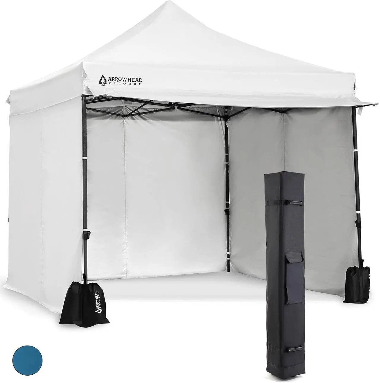 10x10 Heavy Duty Pop Up Canopy Tent - One Person Setup, UPF 50+, With Roller Bag, Sandbags & Stakes