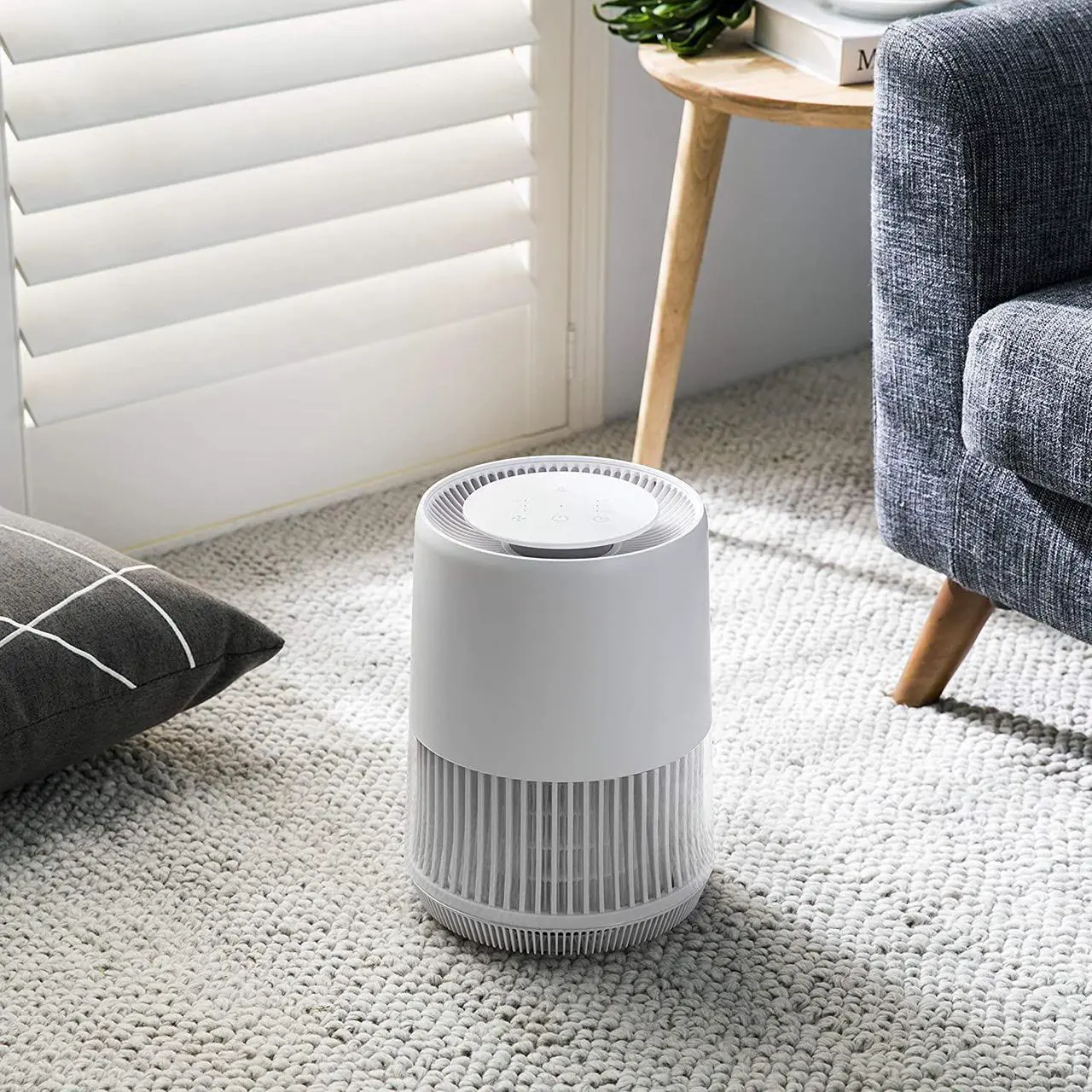 Alt view image 7 of 7 - Compass Home Air Purifier - H13 True HEPA Filter 3-Stage Air Filtration for Allergies, Pollen, Dust, Odors, Smoke, Pet Dander, Bacteria with Auto Air Sensor Small Room Air Purifier (DGZ9028G)