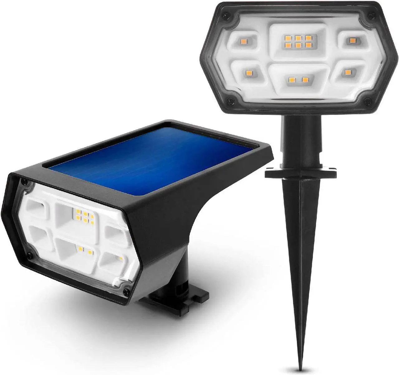 Main image of Home Zone Security Solar Spotlights - Outdoor 500 Lumen High Brightness 3500K Warm Spot Light with 3 in 1, In-ground, Wall Mount, or Flag Pole Setup Design, Black (2-Pack)