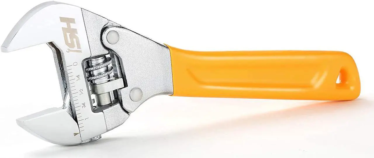 Main image of STEELHEAD 8 Wide-Mouth Adjustable Ratcheting Wrench, Forged Heat-Treated Chrome Vanadium Steel, SAE Jaw Measurements, USA-Based Support