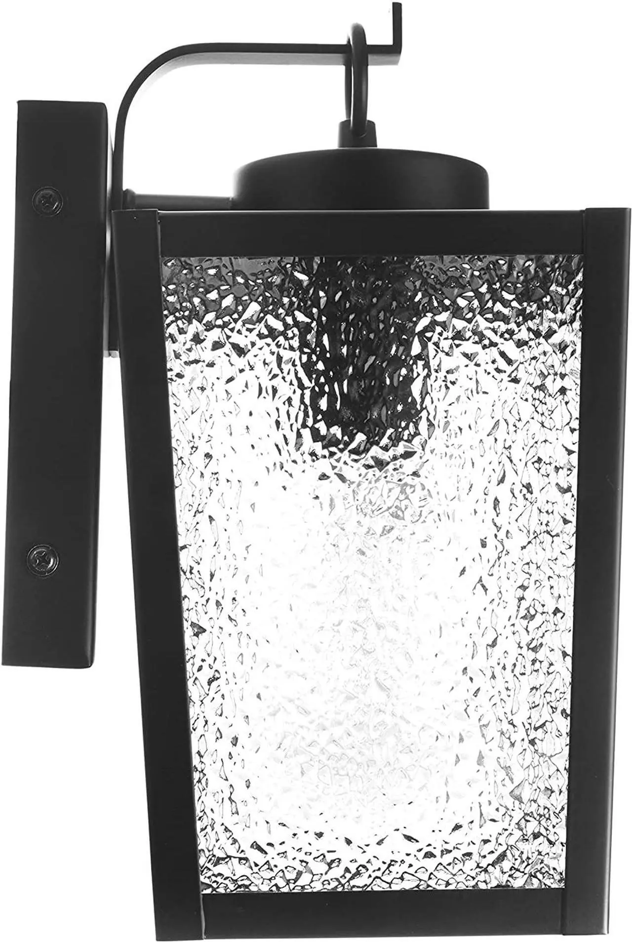 Alt view image 6 of 7 - Landia Home Outdoor Wall Lantern - Porch Wall Mounted Outdoor Light with Glass Shade, Dusk to Dawn Sensor with Included LED Light Bulbs for E26 Socket, ETL Listed, Black (2-Pack)