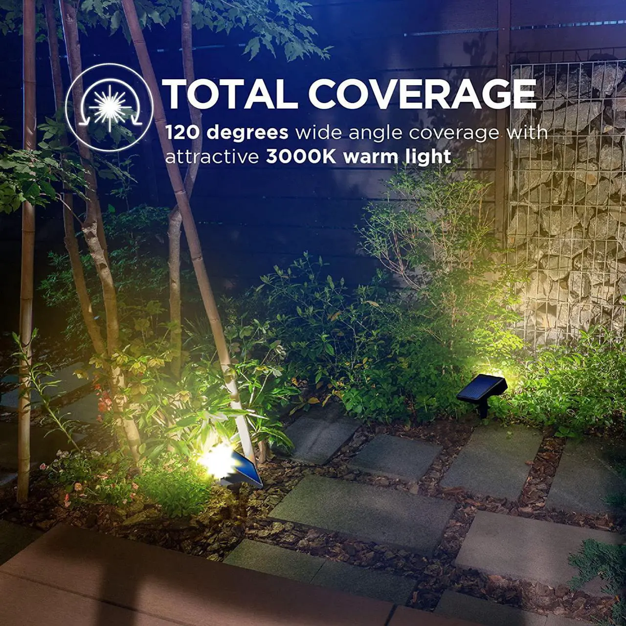 Alt view image 6 of 7 - Home Zone Security Solar Spotlights - Outdoor 500 Lumen High Brightness 3500K Warm Spot Light with 3 in 1, In-ground, Wall Mount, or Flag Pole Setup Design, Black (2-Pack)
