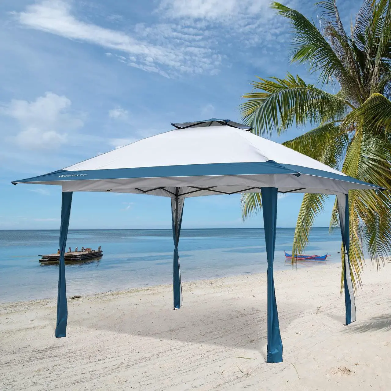 Alt view image 7 of 7 - ARROWHEAD OUTDOOR 13x13 Pop-Up Canopy & Instant Shelter, Easy One Person Setup, Water & UV Resistant 150D Fabric Construction, Adjustable Height, Wheeled Carry Bag, Guide Ropes & Stakes Included