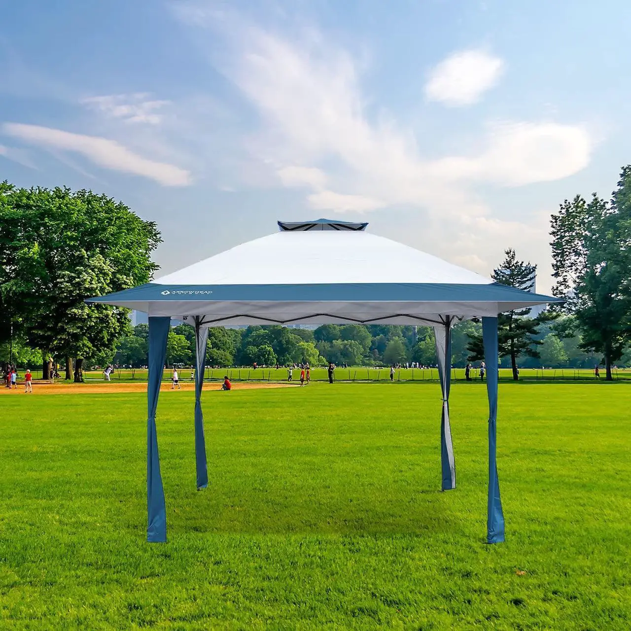Alt view image 6 of 7 - ARROWHEAD OUTDOOR 13x13 Pop-Up Canopy & Instant Shelter, Easy One Person Setup, Water & UV Resistant 150D Fabric Construction, Adjustable Height, Wheeled Carry Bag, Guide Ropes & Stakes Included