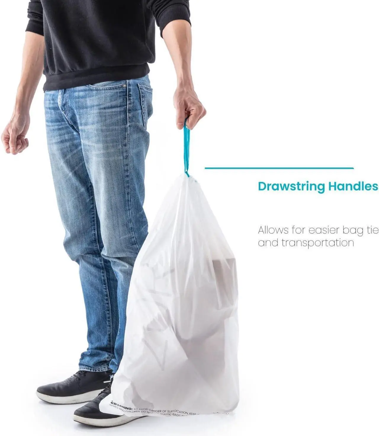 Alt view image 7 of 7 - Home Zone Living 5.3 Gallon Kitchen Trash Bags with Drawstring Handles, Heavy Duty Custom Fit Design for 20 Liter Dual Recycling Liners, Code 20R, 60 Count