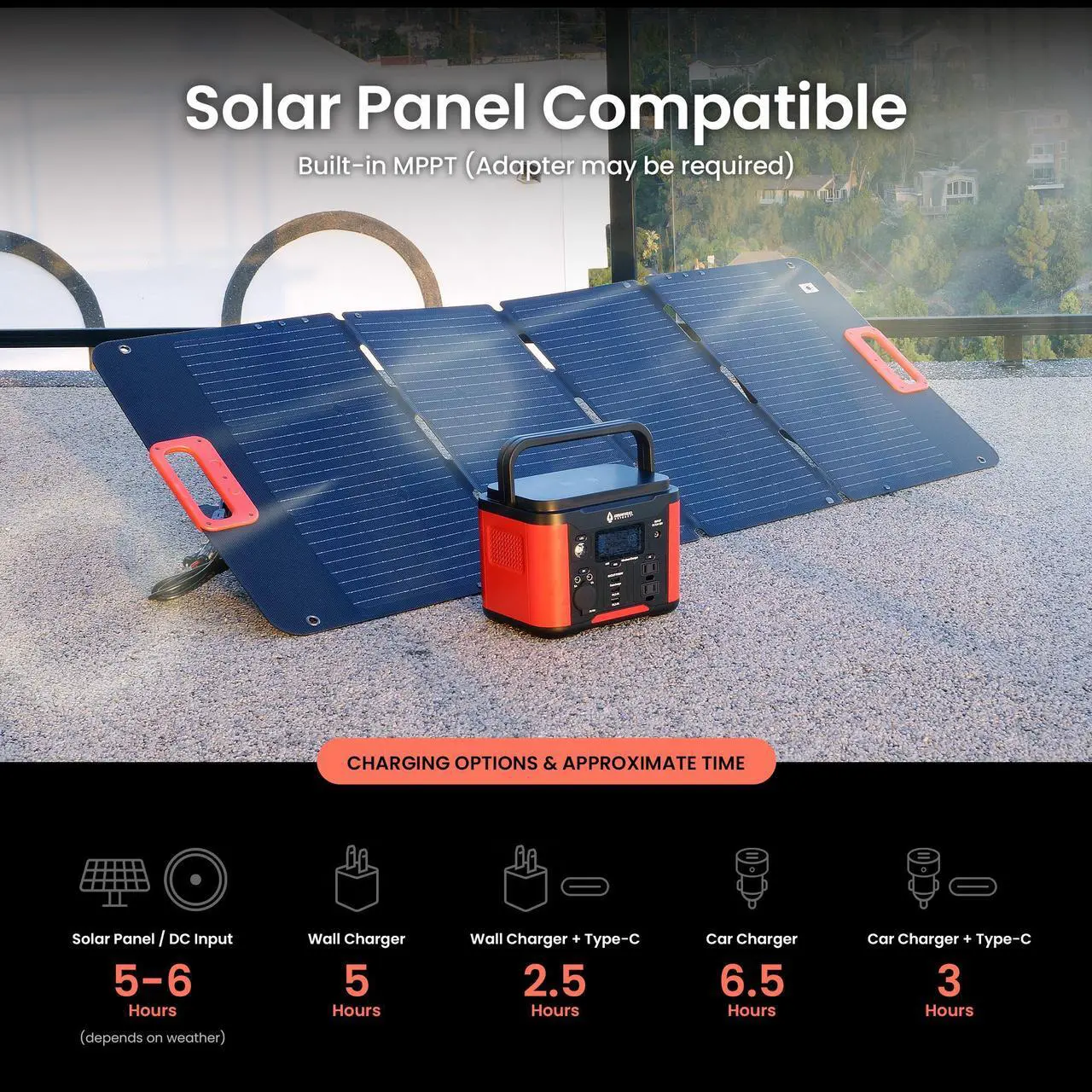 Alt view image 4 of 8 - ARROWHEAD OUTDOOR 296W Portable Power Station, Lithium, Solar Generator, 120V/300W (Peak 600W) Pure Sine Wave AC Outlet, USB-C PD 60W, Case, Outdoor, Home Emergency, Power Outage, RV, Camping, CPAP