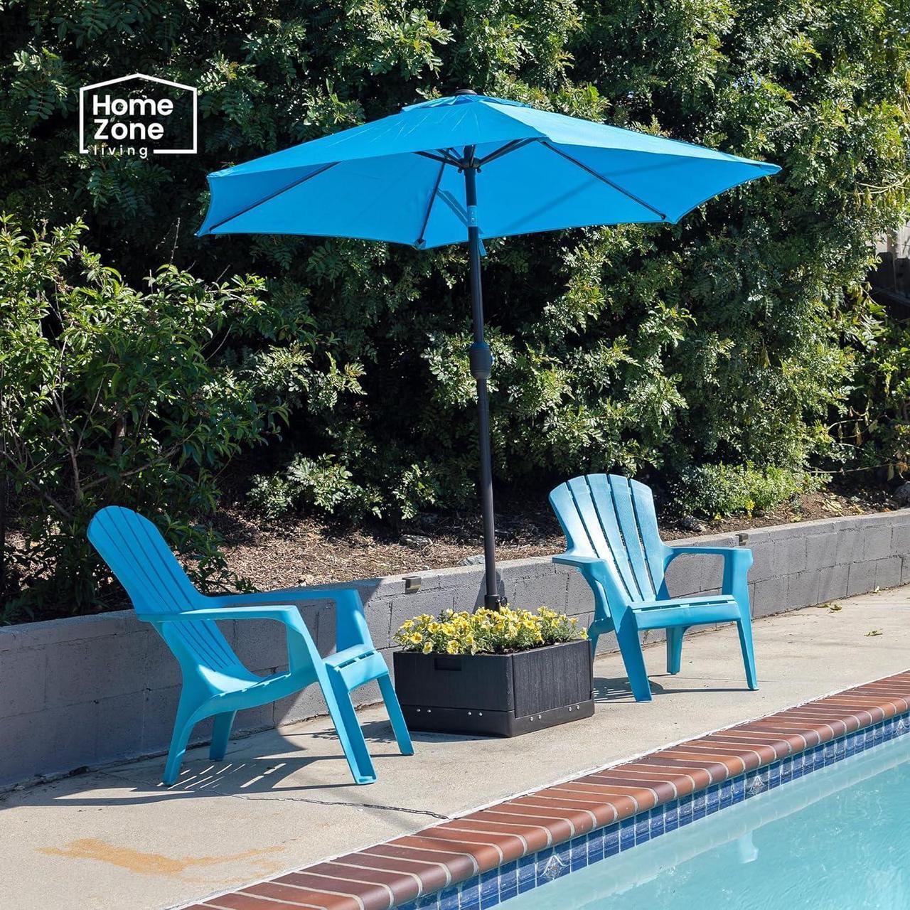 Alt view image 6 of 7 - Home Zone Living 119lbs 21" Square Heavy Duty Planter Umbrella Base w/Rolling Wheels & Water Weight Bag for Patio Pool Backyard, Convertible as Table or Planting Box, Supports Up to 11 Ft Umbrella