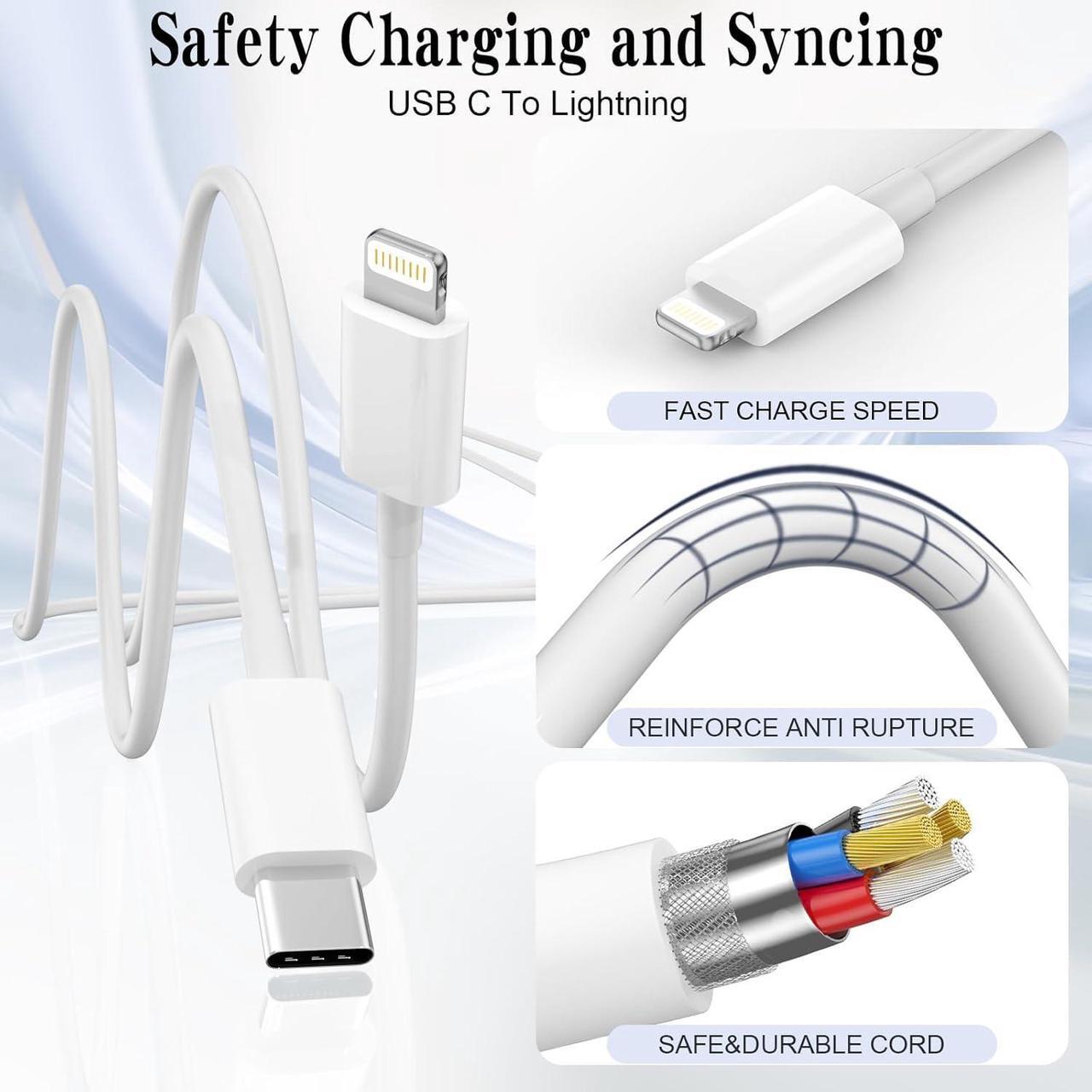 Alt view image 6 of 7 - USB C to Lightning Cable - 3FT Type C iPhone Charger Cable - Single Pack