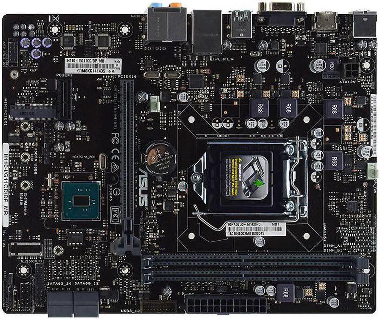 Alt view image 3 of 8 - ASUS H110-I/G11CD/DP_MB LGA 1151 Intel H110  Desktop PC Motherboard DDR4 PCI-E X16 SATA3 USB3.0 ATX Core i3 i5 i7 CPUS