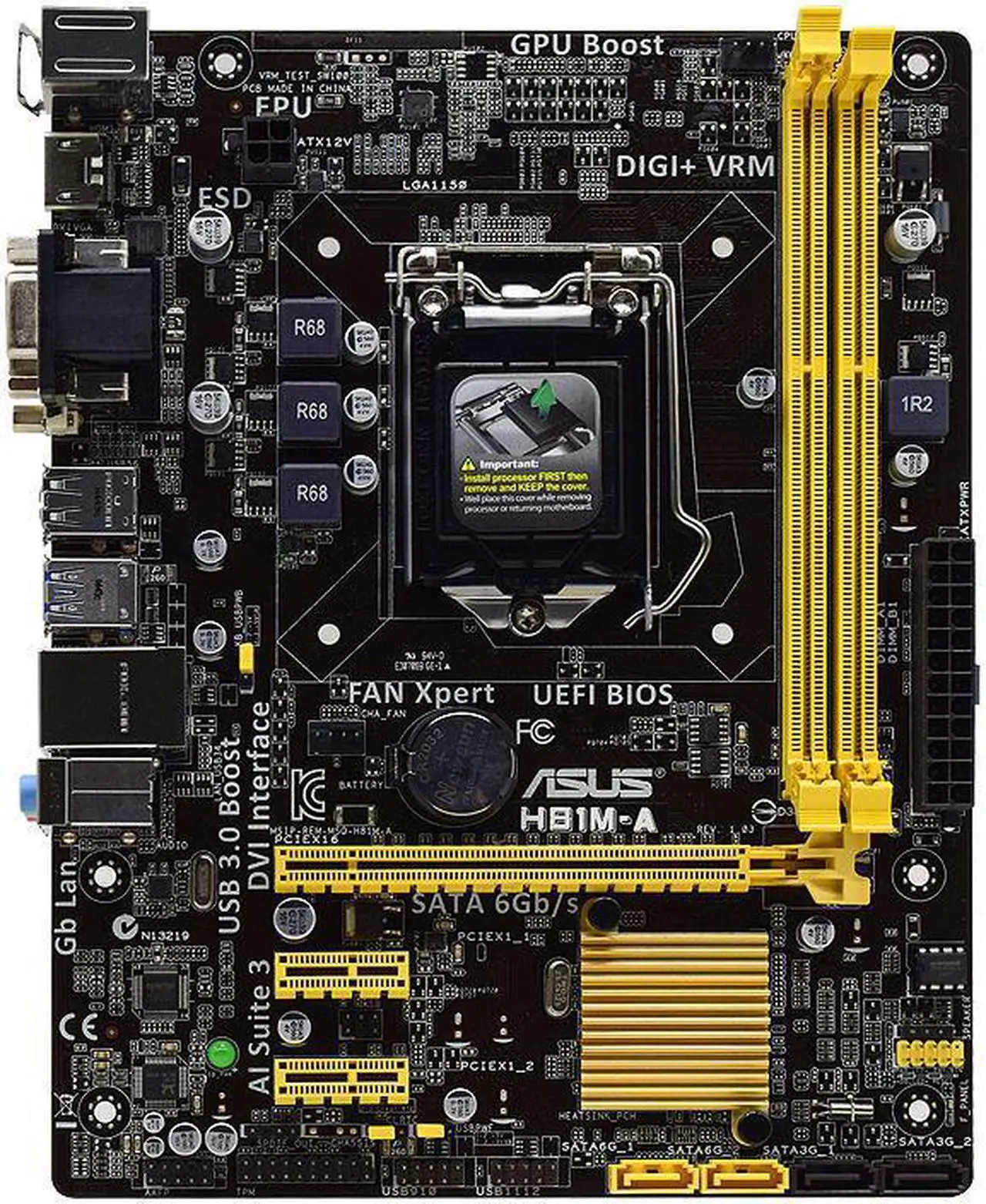 Main image of ASUS H81M-A LGA 1150 Intel H81 Desktop PC Motherboard DDR3 16G Kit Xeon E3-1245 V3 i5-4690K Cpus HDMI SUB3.0 Micro-ATX UEFI BIOS