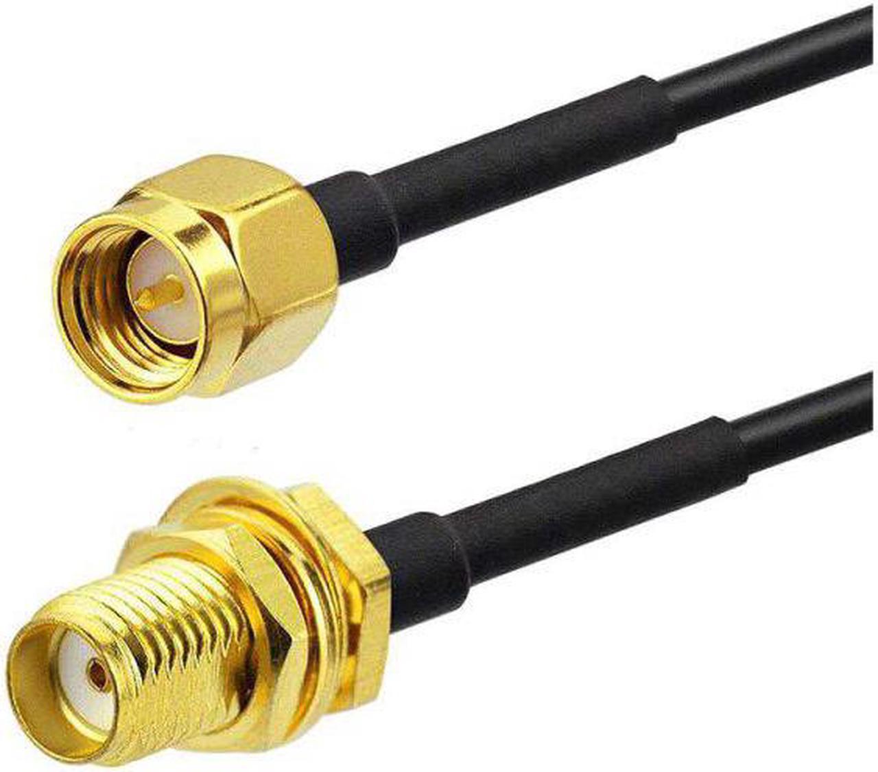 RGEEK 5m RG174 SMA Male to Female Extension Cable Copper Feeder Wire for Coax Coaxial Wi-Fi WiFi Network Card Router Antenna