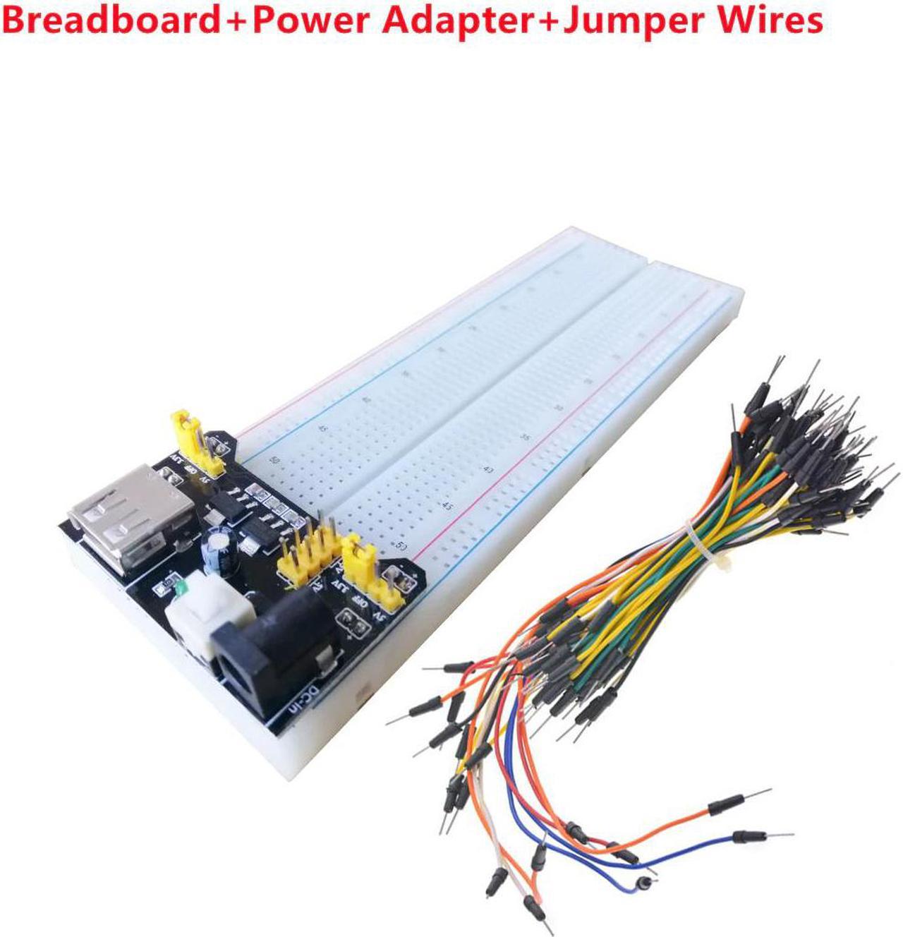 Breadboard Power Supply 830 hole board Solderless PCB Bread Plate MB102 Mini Universal Circuit Card DIY Protoboard jumper cable