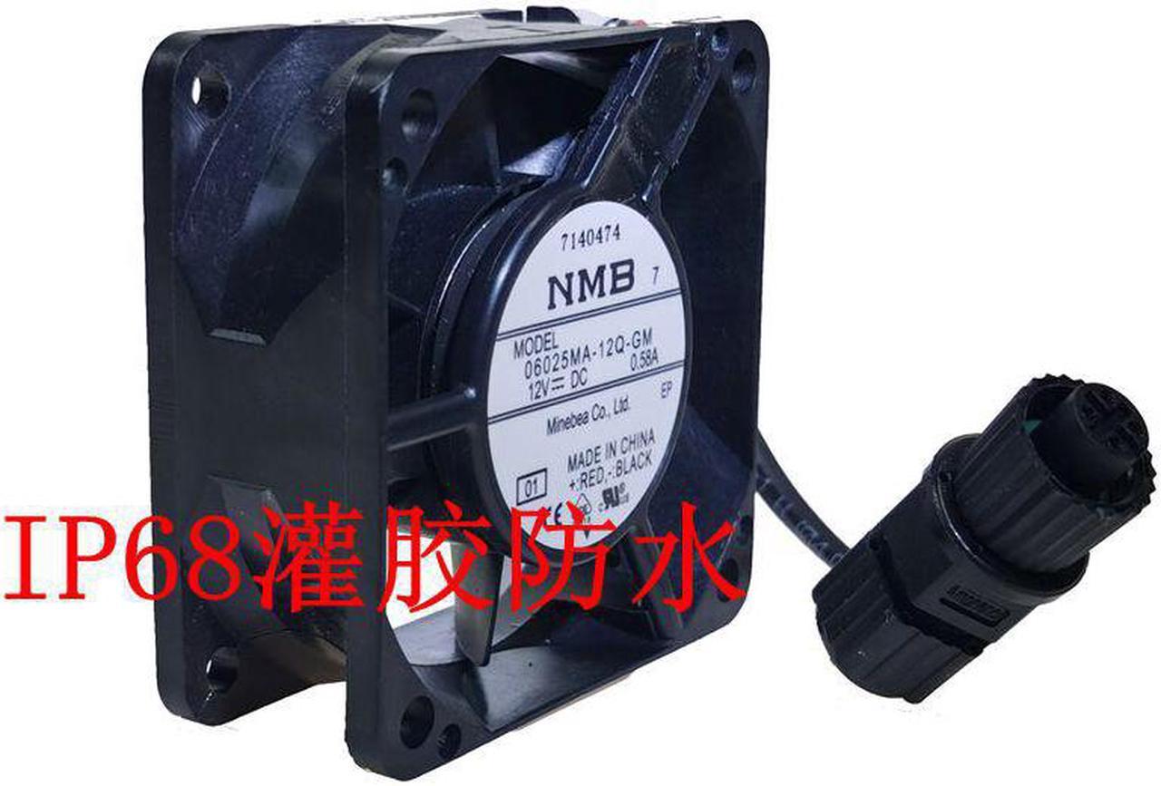 06025MA-12Q-GM NMB Waterproof Fan 6025 12V 0.58A Cooling Fan IP68 4-wire