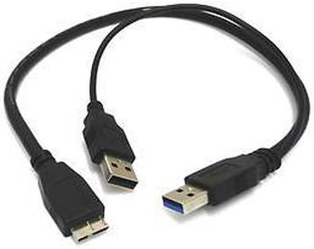 NGFF Two USB3 0 A Male to Micro USB 3 Y Cable for Mobile HDD 50CM