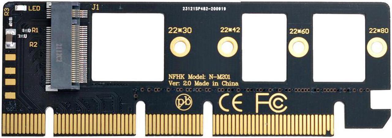 NGFF M-key NVME M.2 SSD to PCI-E Express 3.0 16x X4 Adapter without Bracket