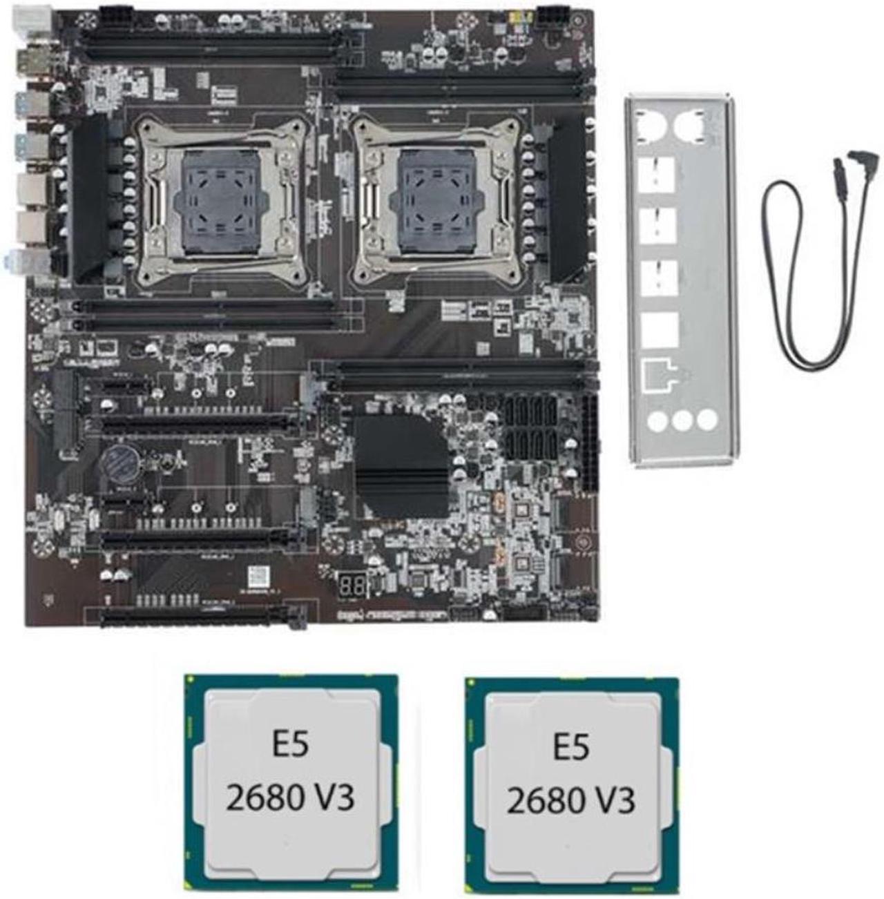 X99 Dual-Socket Motherboard LGA 2011-3 Dual CPU DDR4 Memory Slot PCI-E 16X SATA2.0 NVME M.2 Interface E5-2680 V3 CPU