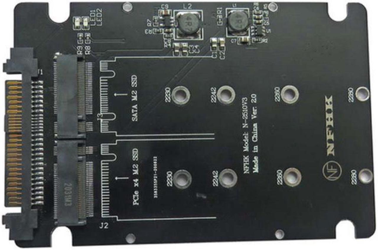 Adapter Riser M.2 SSD To U.2 Adapter 2in1 M.2 NVMe + M.2 SATA NGFF SSD To PCI-e U.2 SFF-8639 Adapter PCIe M2 Converter Card