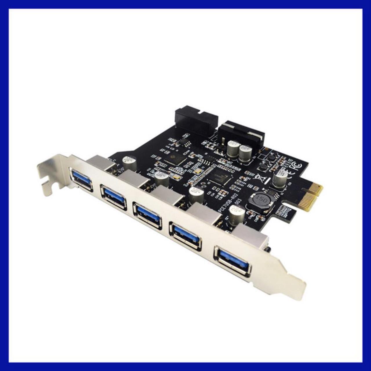 USB 3.0 PCI-E Expansion Card 5 Ports HUB Adapter for Desktop PC PCI Express Extender Module Board with NEC +GL Main Control Chip