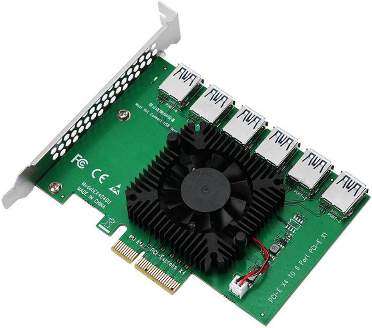 PCI Express X4 20Gb 1 To 6 Riser Card PCI-E To PCI-E Adapter PCIE Slot 4X To 16X USB 3.0 Riser Extender for Bitcoin Miner Mining