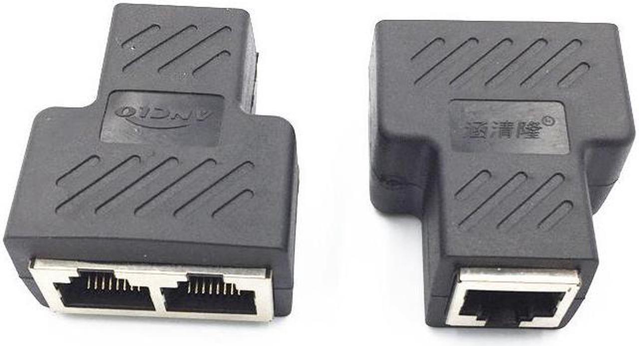 2PCS RJ45 Connector RJ45 Splitter 8P8C Network Adapter Extender Connector Suitable for Cat5E Cat6 Cat7 Ethernet Router Function