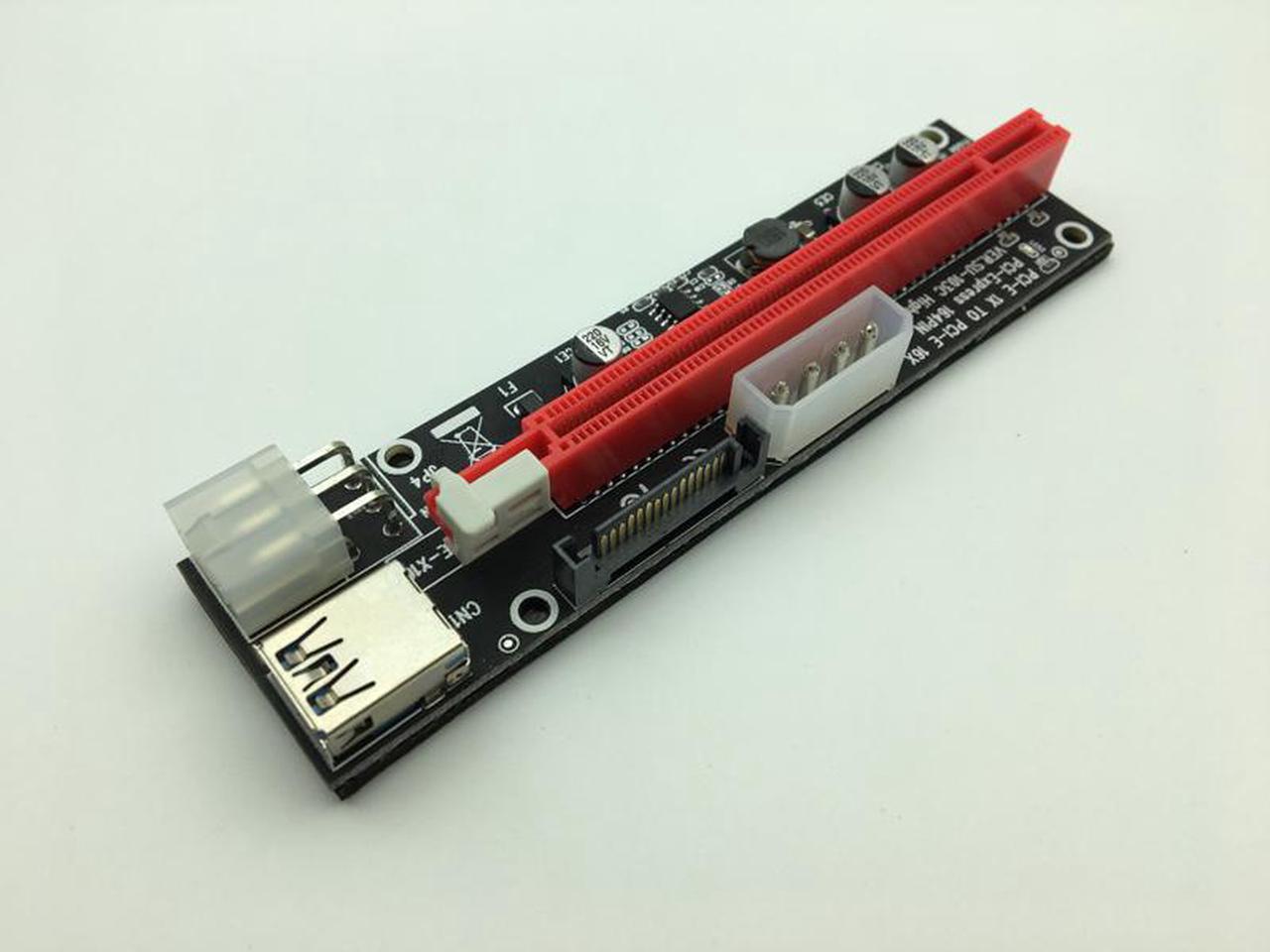 3 in 1 Molex 4Pin SATA 6PIN PCIE PCI-E PCI Express 16x Slot Riser Card 1x to 16x USB 3.0 Cable For Bitcoin BTC Miner Mining