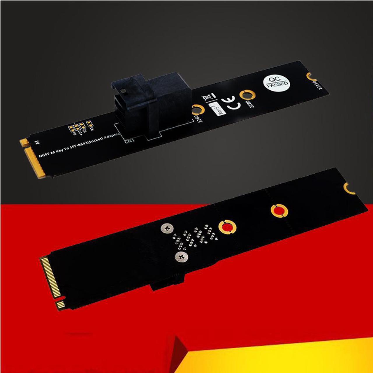 Riser Card M.2 Module MiniSAS HD SFF-8643 36Pin Connector to NGFF M.2 Key M Adapter Support Intel 750 2.5" U2 SFF-8639 NVMe SSD