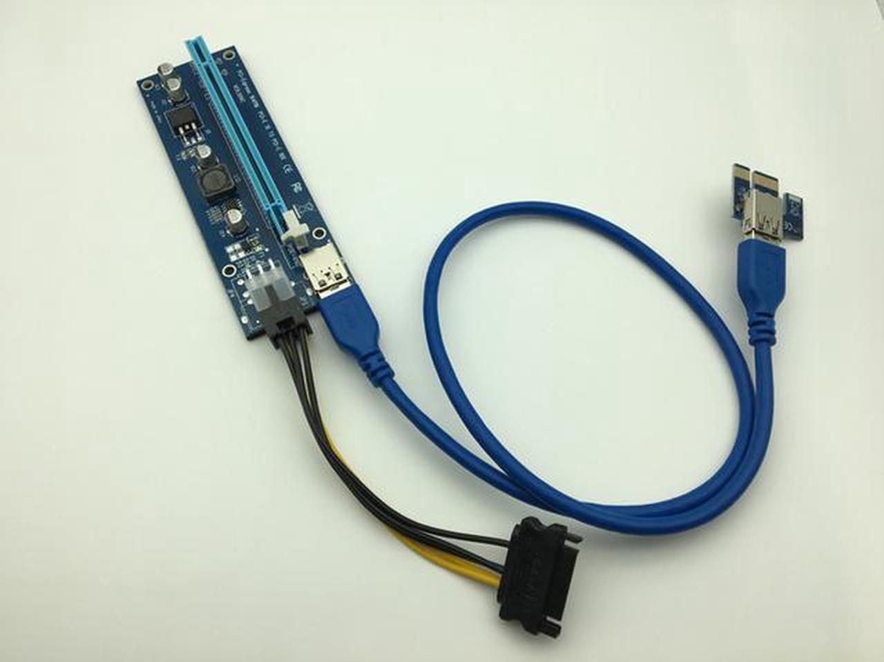 PCI-E Express 1x to 16x Powered Extender Riser Adapter Card USB 3.0 Cable 60cm PCIe Riser Card for Bitcoin BTC Miner Mining