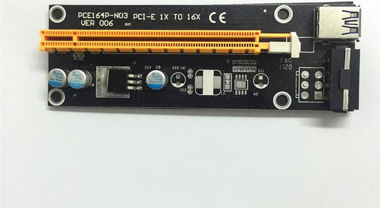 Riser Card USB 3.0 PCI-E Express 1X To 16X Riser Card USB 3.0 Extender Cable 15Pin SATA to 4Pin Power Cable For BTC Miner Mining