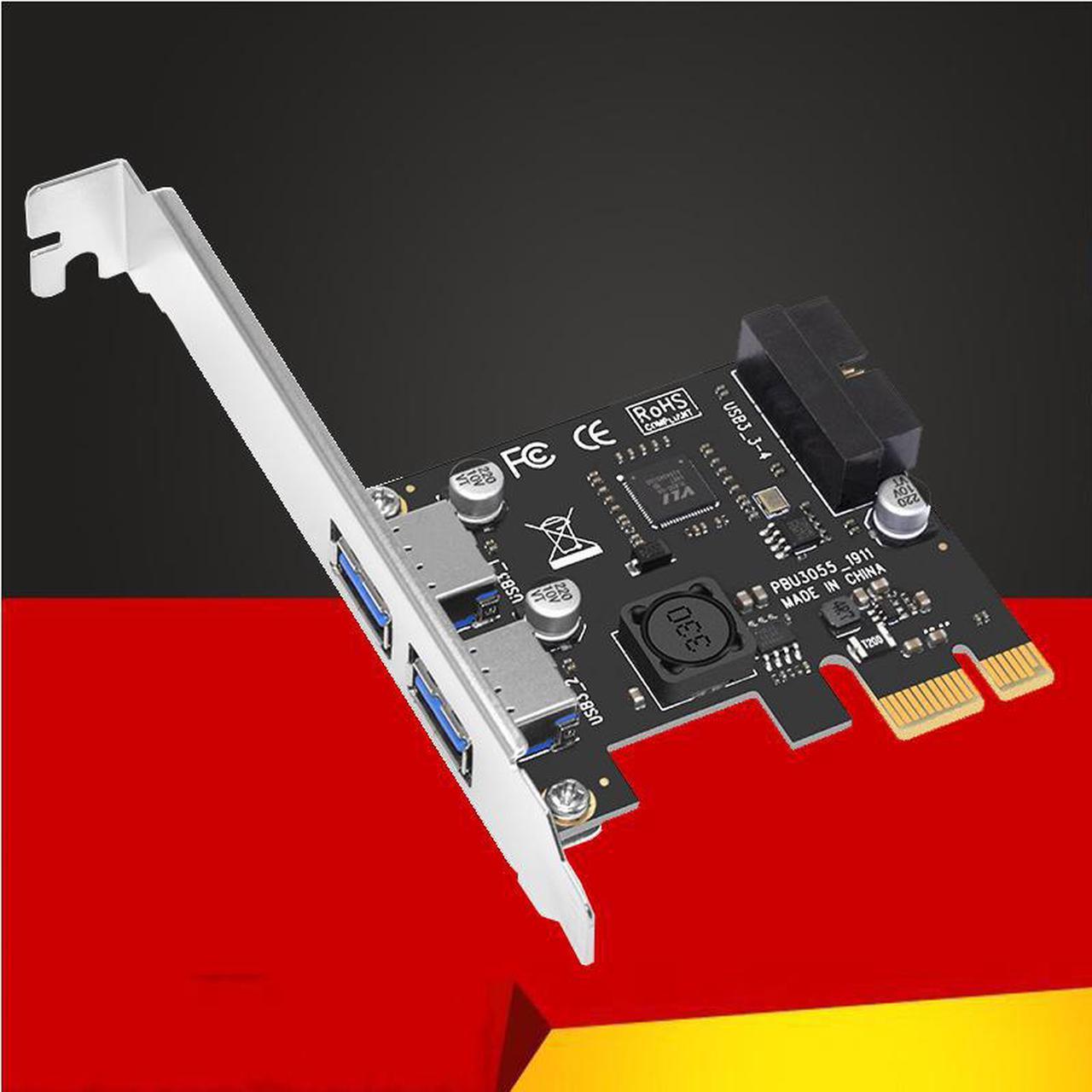 USB 3.0 PCI-E Expansion Card Adapter 2 Port USB3.0 Hub Internal 19pin 19 pin Header USB 3 to PCIE PCI Express Adapter Card