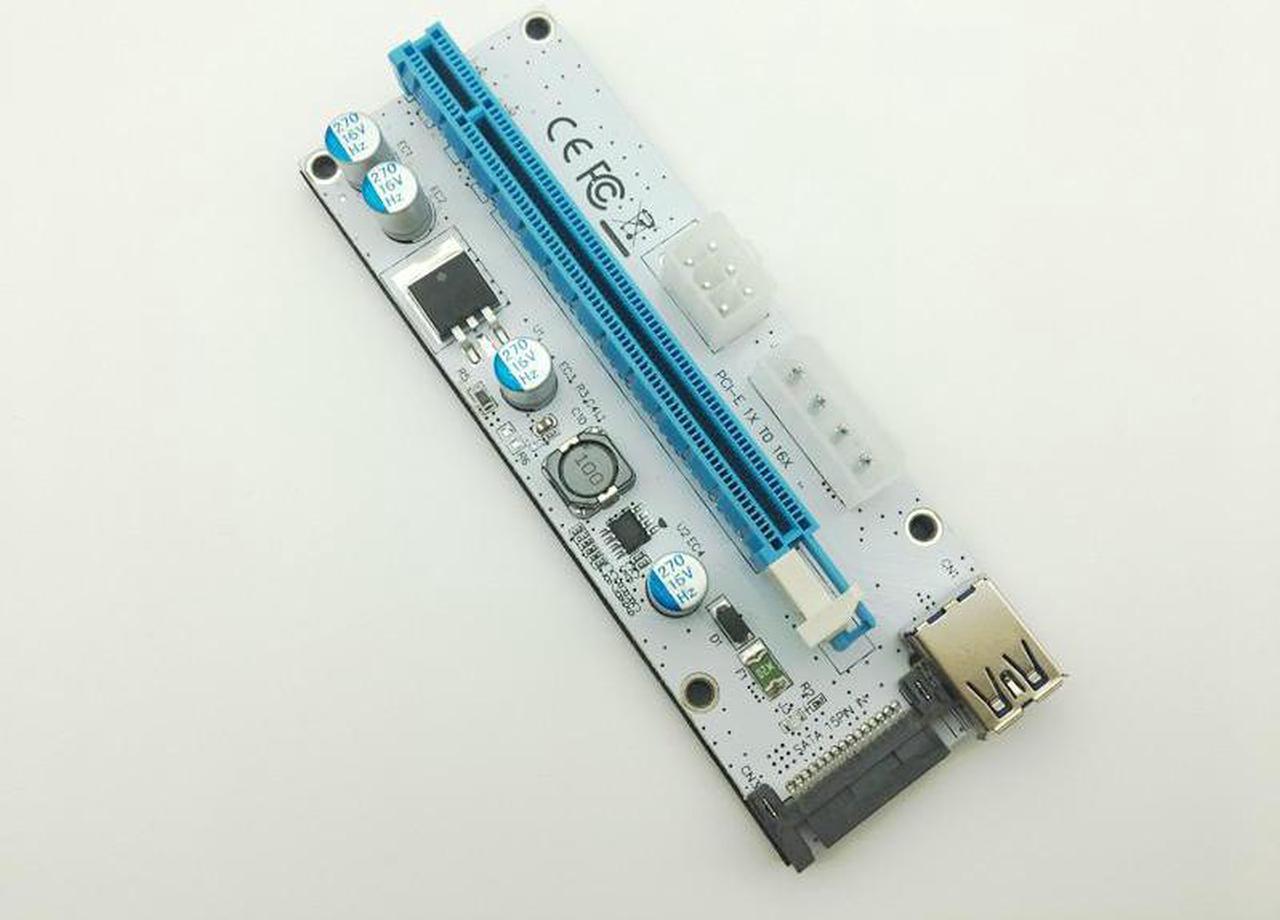 USB 3.0 PCI-E Riser Card PCI-E 1x to 16x Extender Riser Cable SATA 4Pin 6Pin Power Supply for Antminer Bitcoin Miner Mining