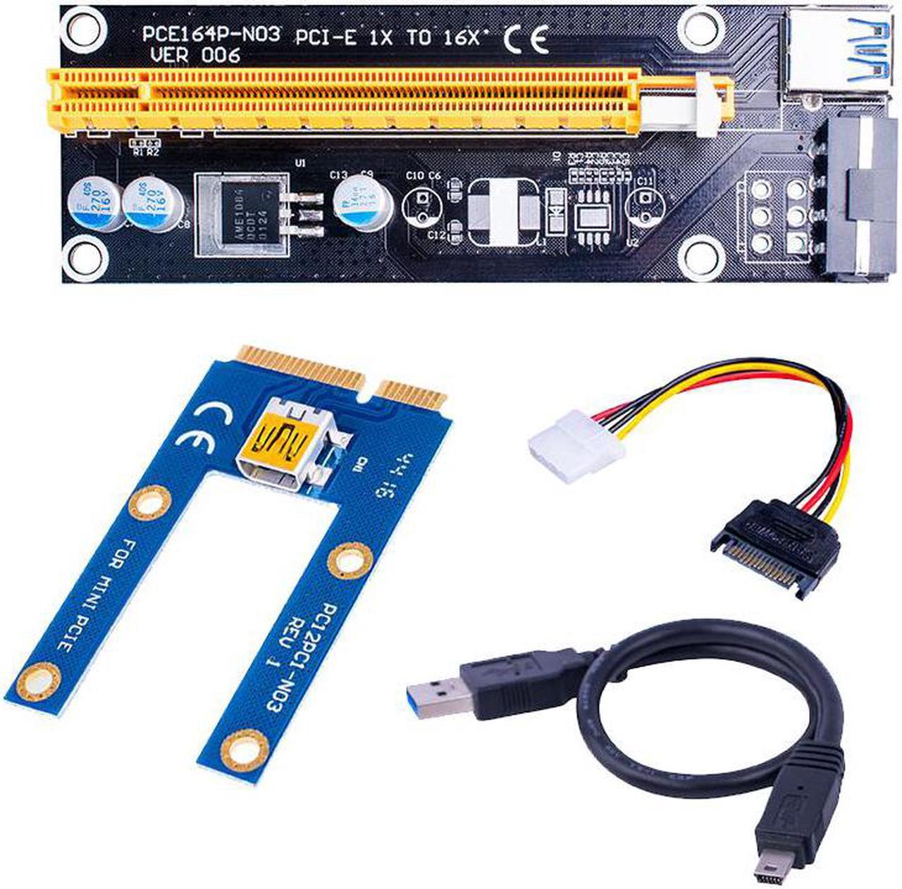 Mini PCIe 1x to PCI Express x16 Riser Card for Laptop External Graphics Card GDC Miner mini PCIe to PCI-e Slot for BTC Mining