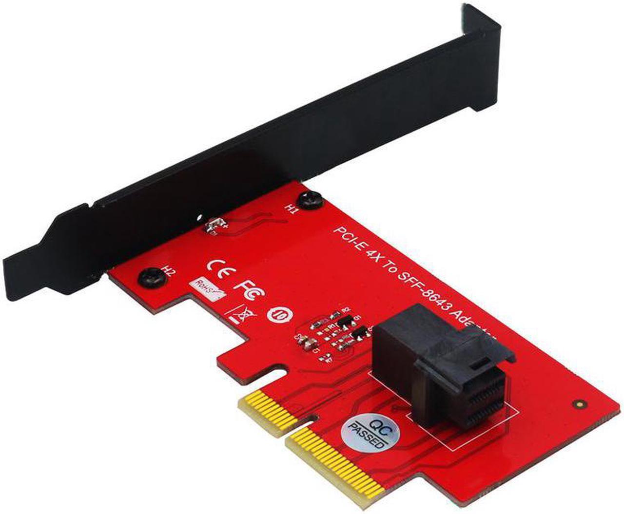 Riser PCIE SFF-8643 U.2 Adapter Expansion Card SFF-8643 U2 PCI E Converter SFF 8643 PCI-E 4.0 X4 Riser Card for U2 PCIe NVMe SSD