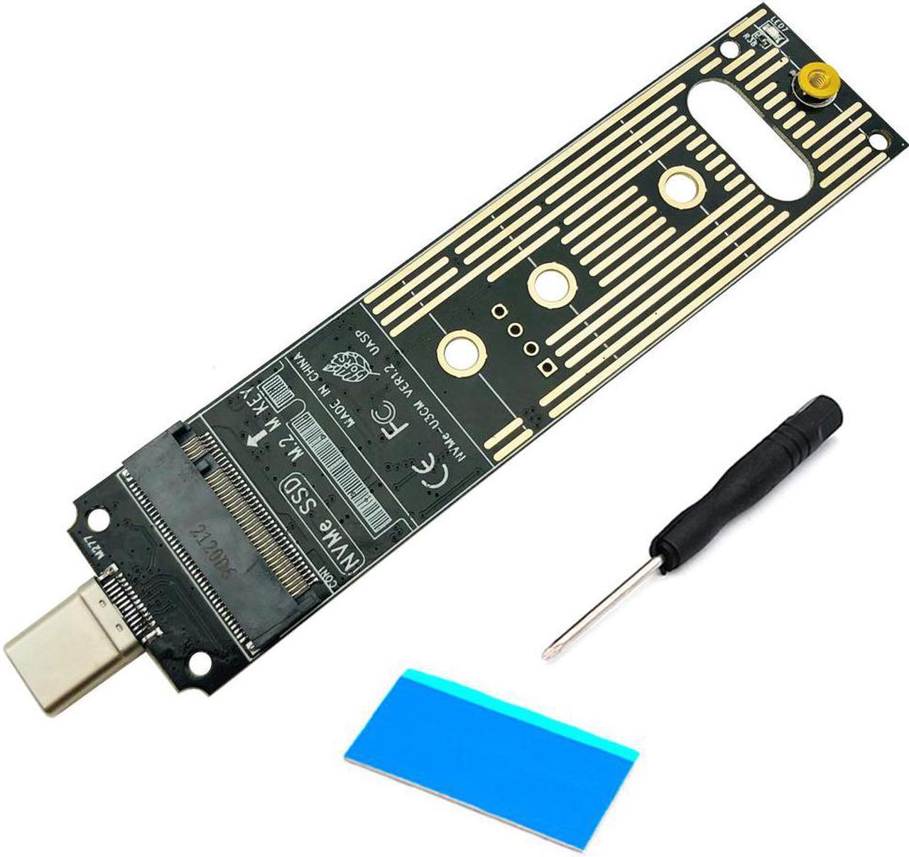 NVME to USB 3.1 Type-C Adapter M2 SSD Adapter NVMe Enclosure M.2 to USB 3.1 Case for NVME PCIE M Key 2230/2242/2260/2280 SSD