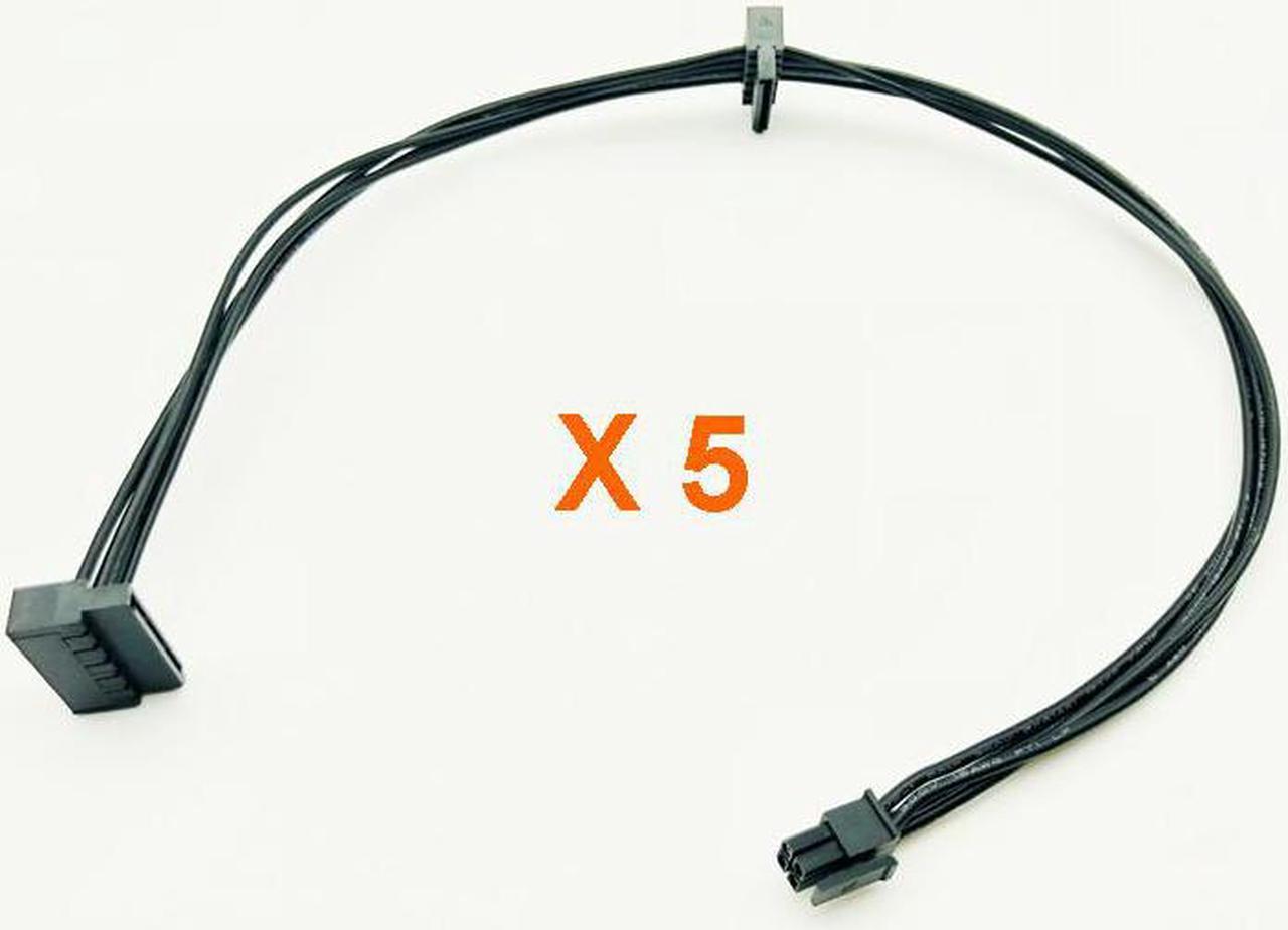 5PCS 45CM Cable MINI 4Pin to 2 SATA Power Supply For Lenovo Motherboard Interface Small 4Pin to Dual SATA SSD Power Supply Cable